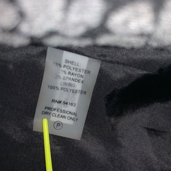 Calvin Klein Women’s Size 6 Open Front Ruffle Blazer Jacket Cardigan Grey Black - Picture 5 of 7